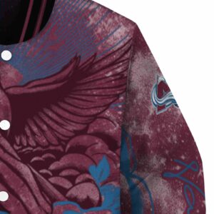 custom colorado avalanche praying hands burgundy jacket premium grade