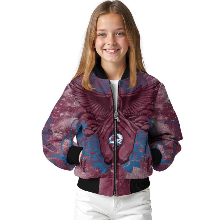 custom colorado avalanche praying hands burgundy jacket top rated