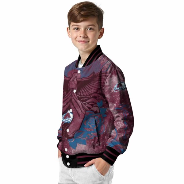 custom colorado avalanche praying hands burgundy jacket trendy