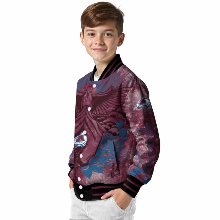 custom colorado avalanche praying hands burgundy jacket trendy