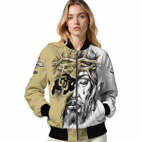 custom colorado buffaloes jesus tears gold white jacket latest model