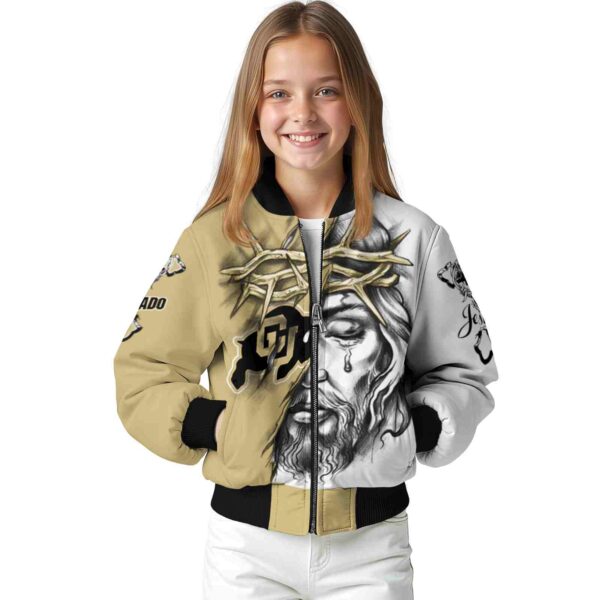 custom colorado buffaloes jesus tears gold white jacket top rated