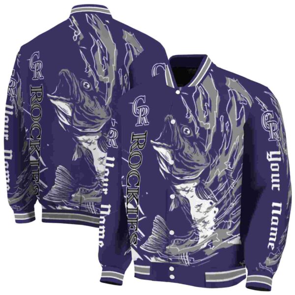 custom colorado rockies fishing passion blue white jacket fashion forward
