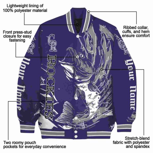 custom colorado rockies fishing passion blue white jacket new arrival