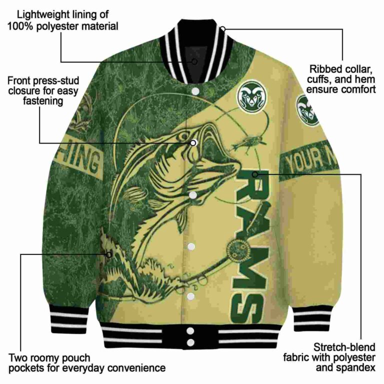 custom colorado state rams fishing rod gold jacket new arrival