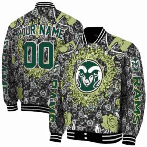 custom colorado state rams heart explosion green jacket fashion forward