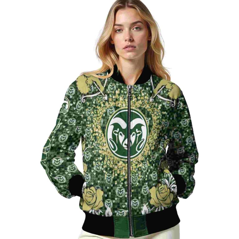 custom colorado state rams heart explosion green jacket latest model