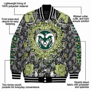 custom colorado state rams heart explosion green jacket new arrival