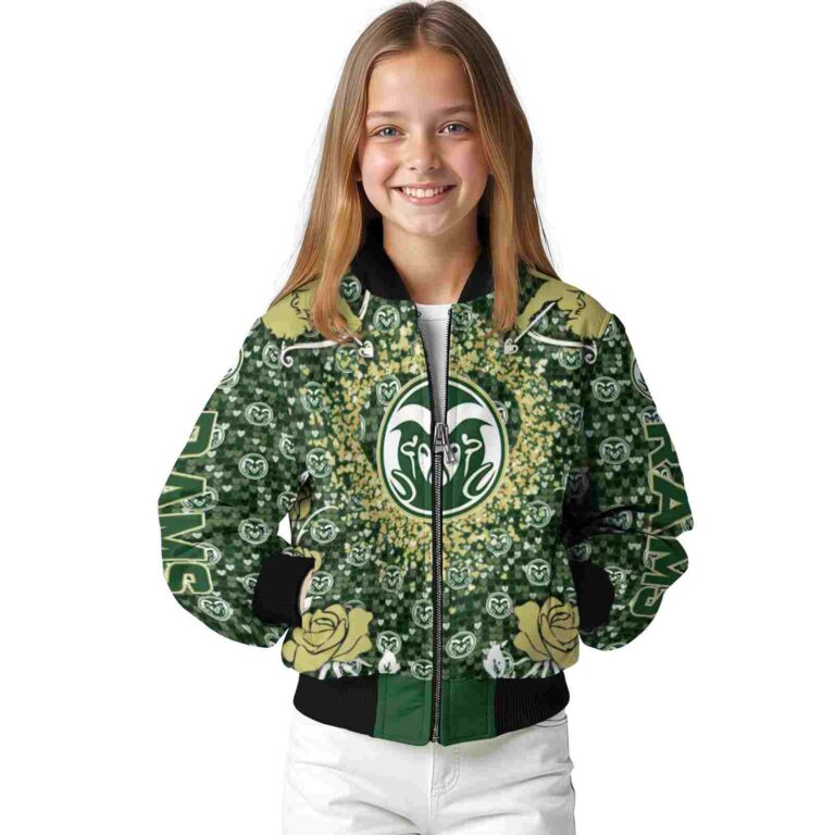 custom colorado state rams heart explosion green jacket top rated