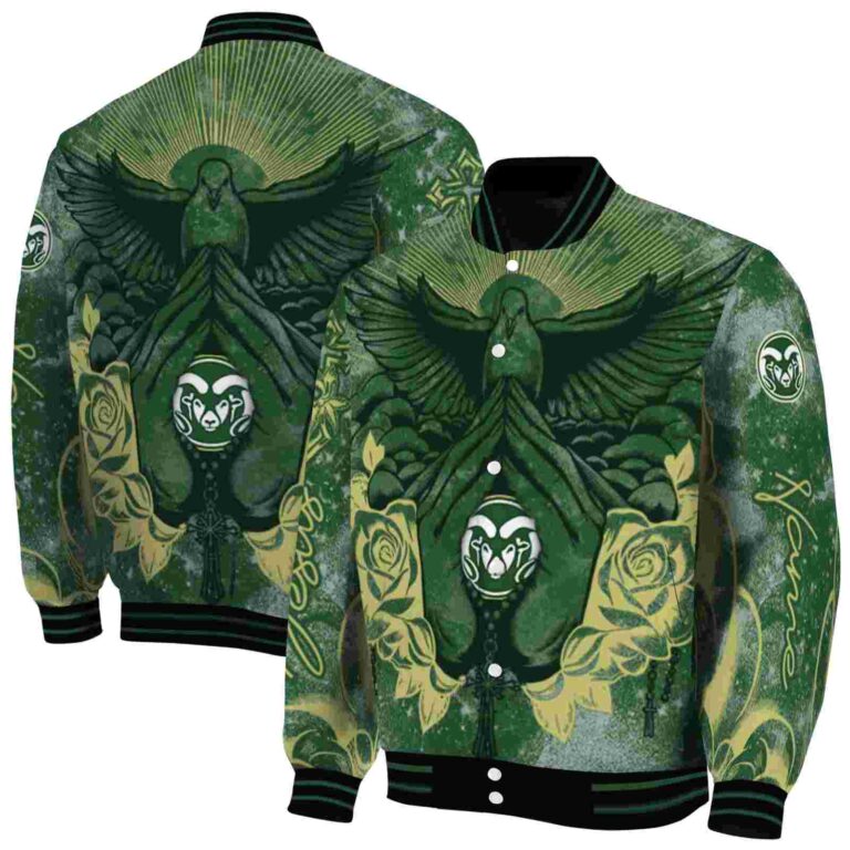 custom colorado state rams praying hands green jacket fashion forward