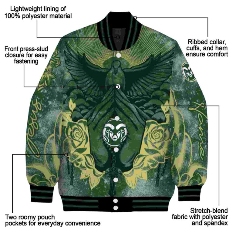 custom colorado state rams praying hands green jacket new arrival