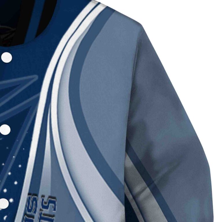custom columbus blue jackets wave patterns navy blue jacket premium grade