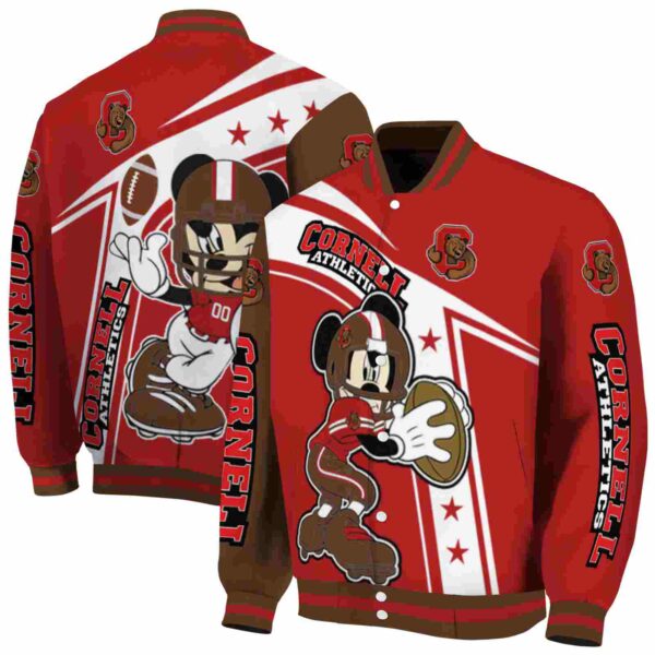 custom cornell big red mickey football red white jacket fashion forward