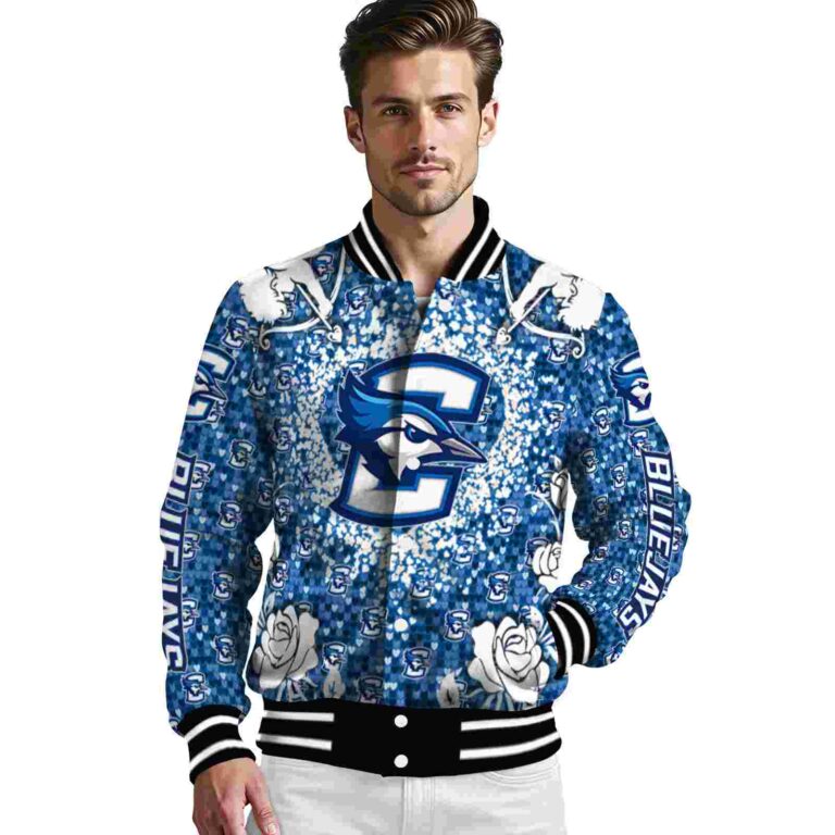 custom creighton bluejays heart explosion blue jacket high quality