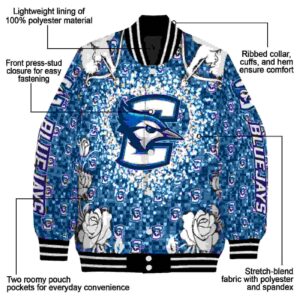custom creighton bluejays heart explosion blue jacket new arrival