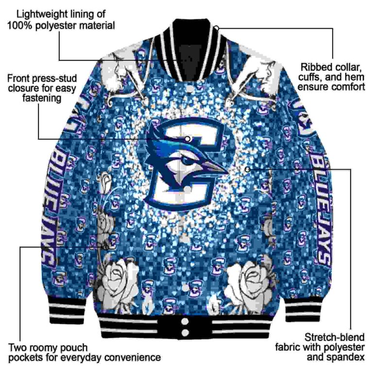 custom creighton bluejays heart explosion blue jacket new arrival