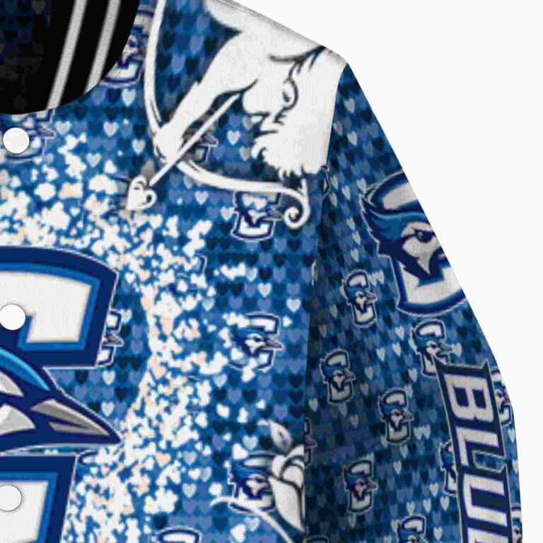 custom creighton bluejays heart explosion blue jacket premium grade