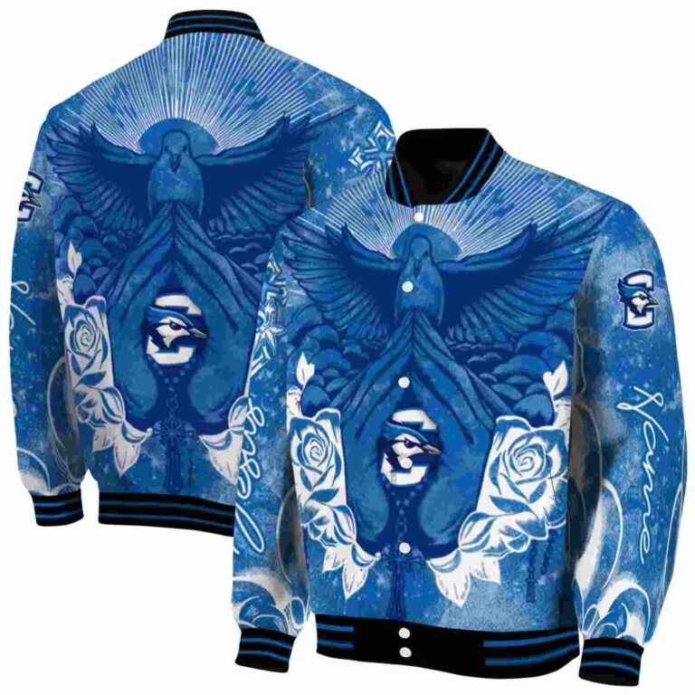 custom creighton bluejays praying hands blue jacket fashion forward