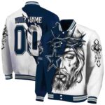 custom dallas cowboys jesus tears blue white jacket best selling