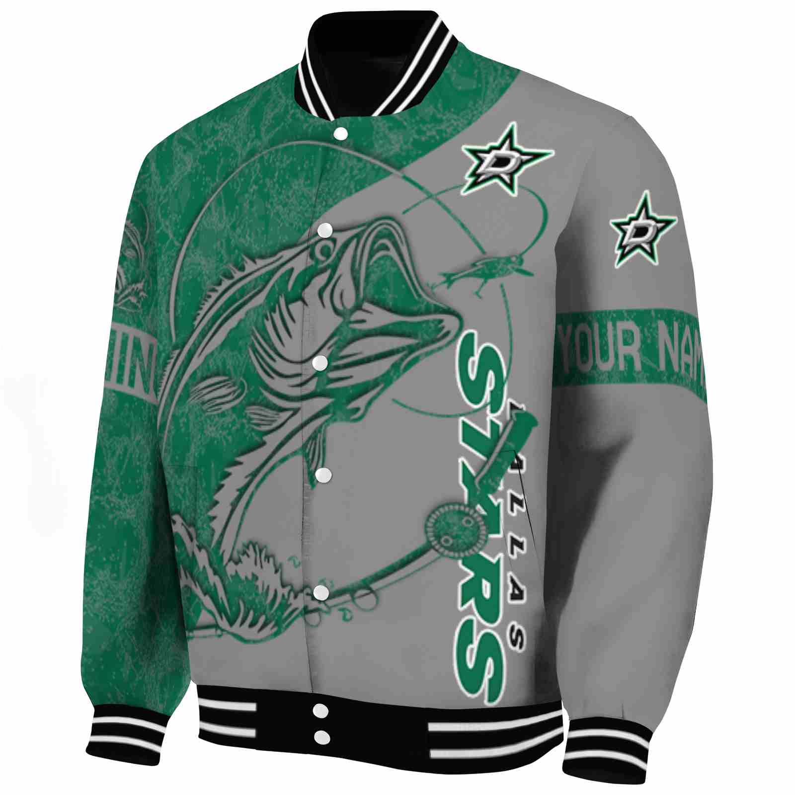 custom dallas stars fishing rod silver jacket best selling custom dallas stars fishing rod silver jacket best selling