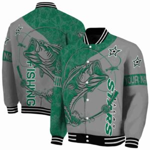 custom dallas stars fishing rod silver jacket fashion forward