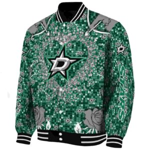 custom dallas stars heart explosion green jacket best selling
