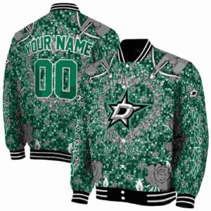 custom dallas stars heart explosion green jacket fashion forward