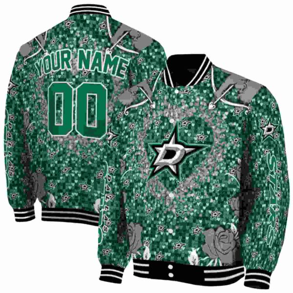 custom dallas stars heart explosion green jacket fashion forward