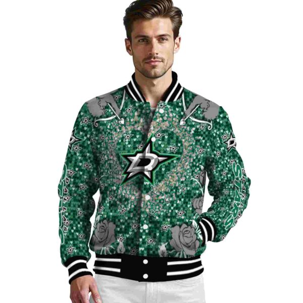 custom dallas stars heart explosion green jacket high quality