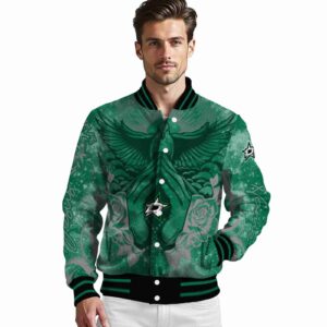 custom dallas stars praying hands green jacket high quality