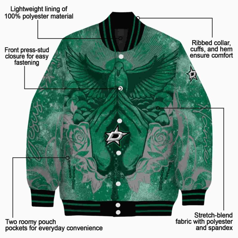 custom dallas stars praying hands green jacket new arrival