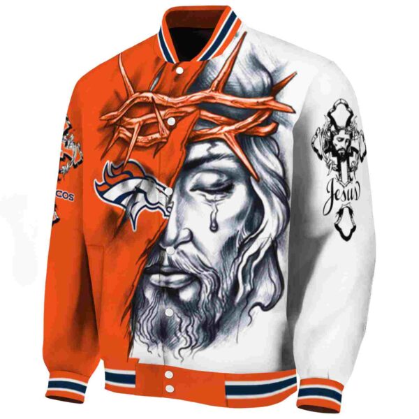 custom denver broncos jesus tears orange white jacket best selling
