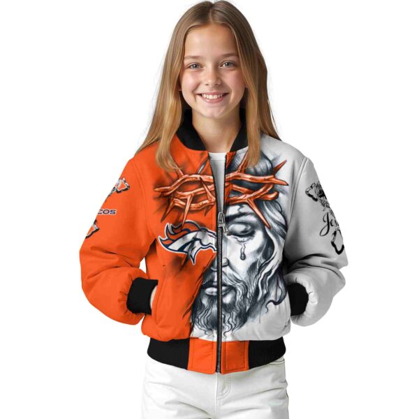 custom denver broncos jesus tears orange white jacket top rated