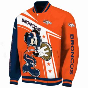 custom denver broncos mickey football orange white jacket best selling