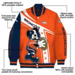 custom denver broncos mickey football orange white jacket best selling
