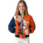 custom denver broncos mickey football orange white jacket best selling