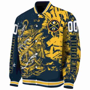 custom denver nuggets fishing art blue jacket best selling