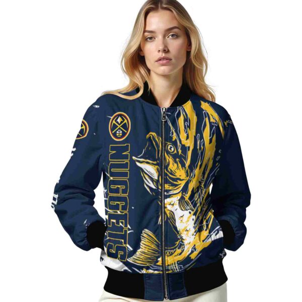 custom denver nuggets fishing passion blue white jacket latest model