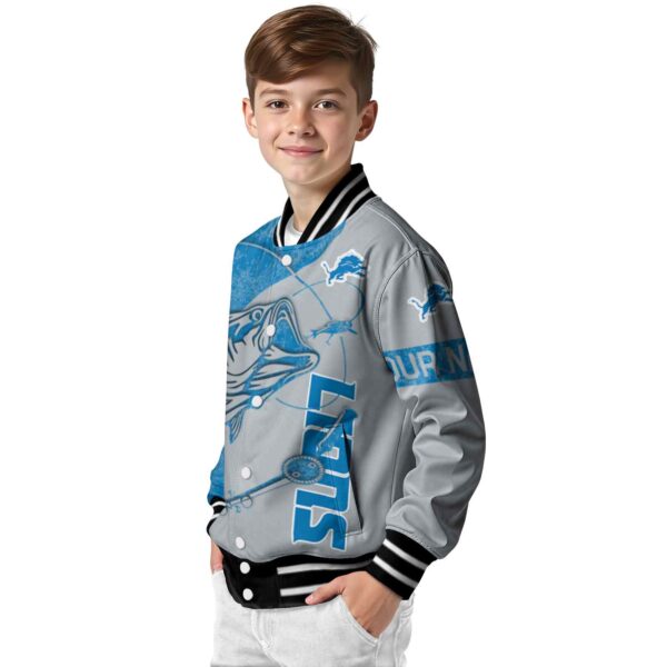 custom detroit lions fishing rod silver jacket trendy