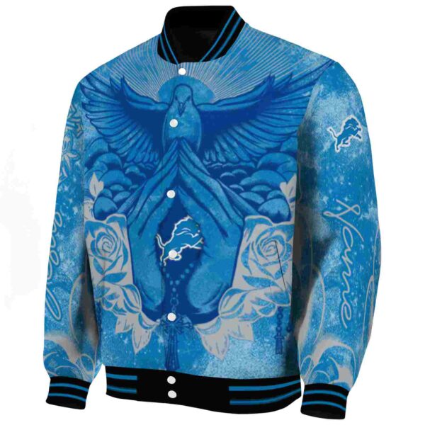 custom detroit lions praying hands blue jacket best selling