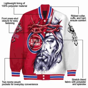 custom detroit pistons jesus tears red white jacket new arrival
