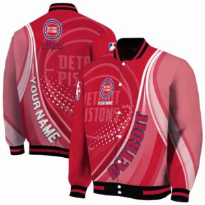 custom detroit pistons wave patterns red jacket fashion forward