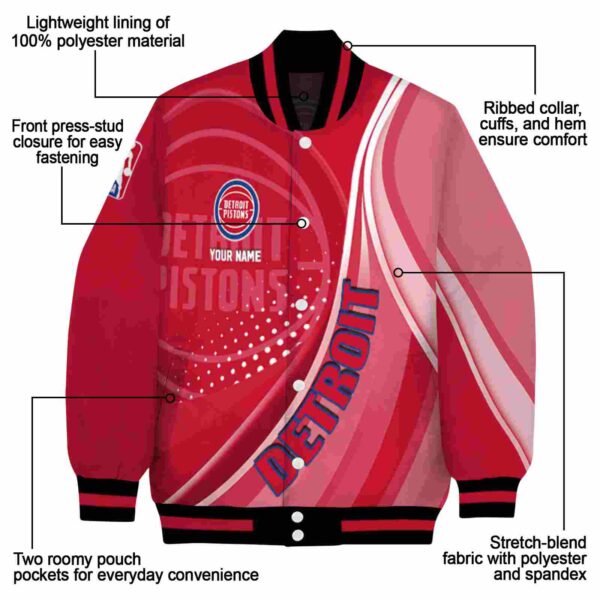 custom detroit pistons wave patterns red jacket new arrival
