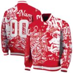 custom detroit red wings fishing art red jacket best selling