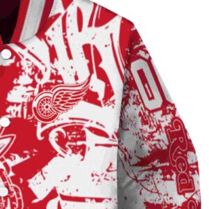 custom detroit red wings fishing art red jacket premium grade