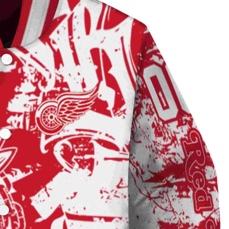 custom detroit red wings fishing art red jacket premium grade