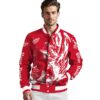 custom detroit red wings fishing passion red white jacket high quality