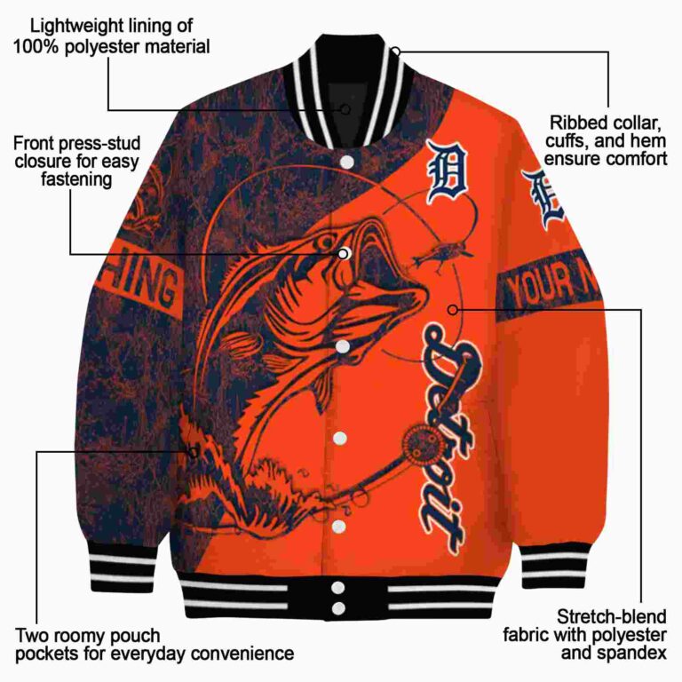 custom detroit tigers fishing rod orange jacket new arrival