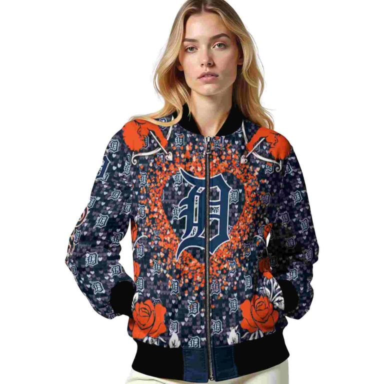 custom detroit tigers heart explosion navy jacket latest model