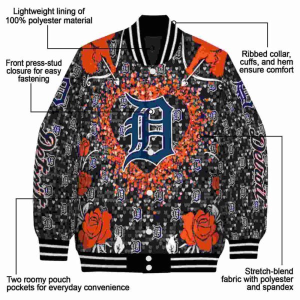 custom detroit tigers heart explosion navy jacket new arrival